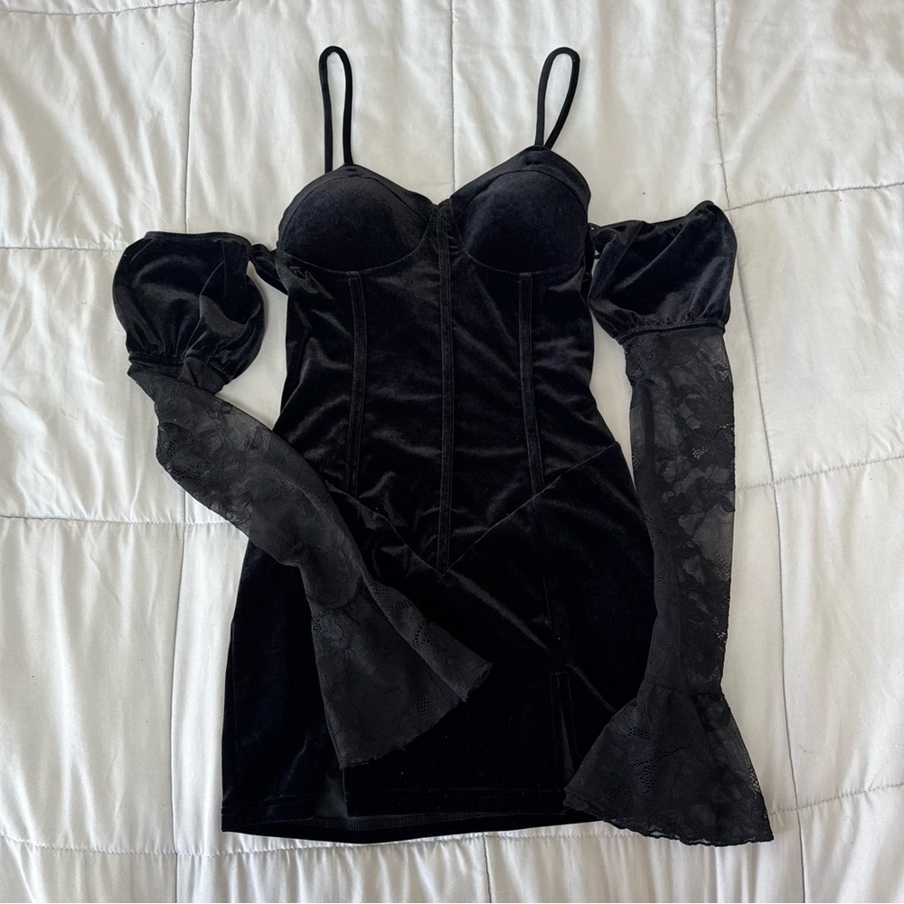 Black Bodycon Cocktail Corset Style Dress